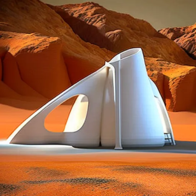 concept of a 3d printed house on mars