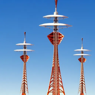 three cell phone towers